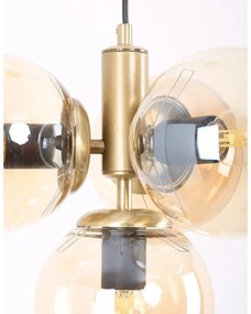 Lampada a sospensione con paralume in vetro giallo-oro ø 15 cm Hector - Squid Lighting