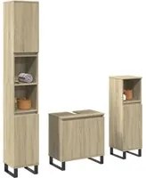 Set Mobili da Bagno 3 pz Rovere Sonoma in Legno Multistrato 3307675