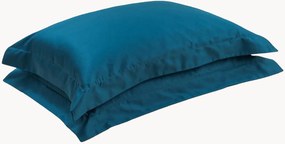 Set di 2 federe in raso di cotone Petrol Blue