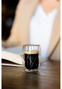 Tazze in set per espresso/con parete doppia in vetro 2 pz 100 ml Geo – Vialli Design