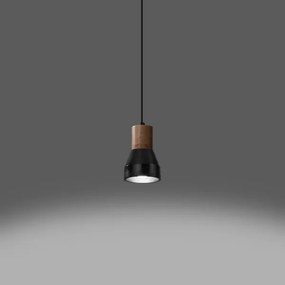 Sollux SL.0963 - Lampadario a sospensione con filo QUBIC 1xE27/60W/230V calcestruzzo/legno nero