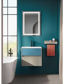 Mobile da bagno sotto lavabo Niwa beige laccato opaco L 59.5 x H 50 x P 45.5 cm 2 cassetti, lavabo non incluso