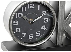 Orologio da Tavolo DKD Home Decor Argentato Nero Ferro OK (23 x 8 x 15 cm) (2 Unità)