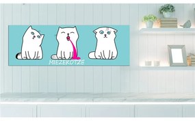 Quadro Miezekotze: Cat Trio (Blue)