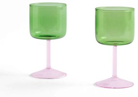 HAY - Tint Wine Glass Set of 2 Green/ Pink HAY