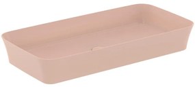 Lavabo da appoggio rettangolare in ceramica L 80 x H 12 x P 40 cm rosa