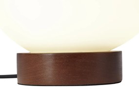 Lampada da tavolo Japandi in legno con vetro opale - Sally