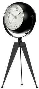 Orologio da Tavolo Tripode Nero Metallo 12 x 30 x 12 cm (4 Unità)