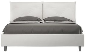Letto matrimoniale senza rete imbottito 160x190 similpelle bianco Appia