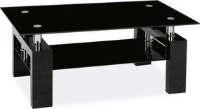 Tavolino da salotto Lisa II in vetro e MDF nero – 110x60x55 cm