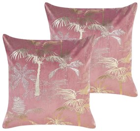 Set di 2 cuscini velluto rosa 45 x 45 cm CARANDAY Beliani