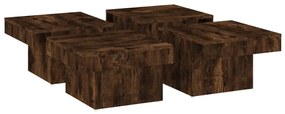 Tavolino da salotto rovere fumo 90x90x28 cm legno multistrato