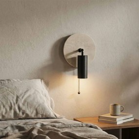 Applique da Parete GU10 Ø200mm in Pietra con Interruttore a Catena