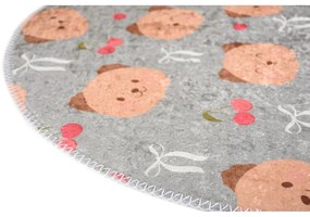Tappeto per bambini grigio e marrone lavabile ø120 cm Cute Teddies – Vitaus