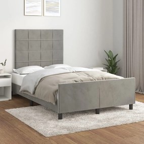 Giroletto Senza Materasso Grigio Chiaro 120x200 Cm Velluto /
