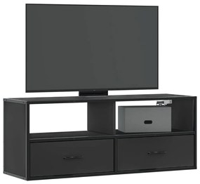 Mobile Porta Tv Nero 100x31x39,5 Cm İn Truciolato E Metallo /