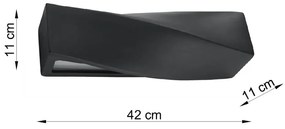 Lampada da parete in ceramica nera Taurus - Sollux