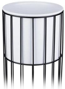 Vaso da fiori in metallo LOFT 70x20 cm nero/bianco