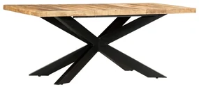 Tavolo Da Pranzo 180x90x76 Cm İn Legno Massello Di Mango Grezzo /