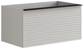 Mobile da bagno sospeso sotto lavabo L 80 x H 40 x P 45.5 cm grigio laccato opaco, 1 cassetto Pixel stripes