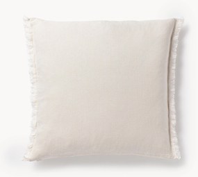 Copricuscino in lino con frange Luana