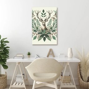 Quadro su tela – Re dei cervi nel verde