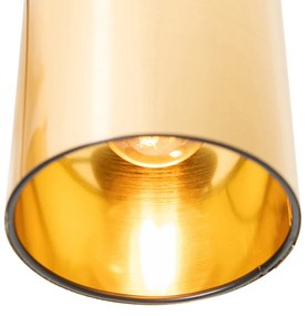 Plafoniera moderna nera con oro 6 luci - Lofty