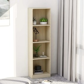 Libreria a 4 ripiani rovere sonoma 40x24x142 cm in truciolato