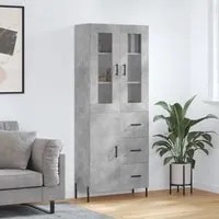 Credenza Grigio Cemento 69,5x34x180 cm in Legno Multistrato 3198477