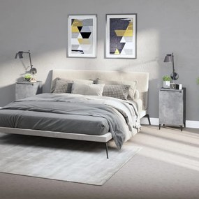 Comodini 2 Pz Grigio Cemento 40x35x70 Cm İn Legno Multistrato /
