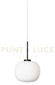 Bombo sospensione 1 luce struttura nero diffusore sfera bianco opal...