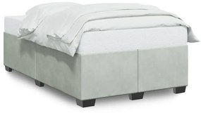 Giroletto Senza Materasso Grigio Chiaro 120x200 Cm Velluto /