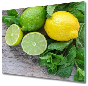 Tagliere in vetro temperato Lime e limone 60x52 cm
