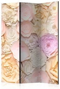 Paravento Bouquet di fiori - paesaggio romantico di rose pastello