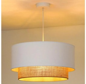 Duolla - Lampadario a sospensione con filo BOHO 1xE27/15W/230V diametro 45 cm bianco/marrone