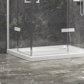 Box doccia 80x100 bianco opaco doppio battente | KT1000B - KAMALU