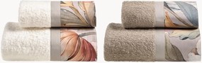 Set di 4 asciugamani in spugna di cotone Musa