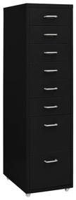 Schedario Mobile Nero 28x41x109 Cm İn Metallo /
