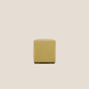 Cube pouf in tessuto morbido impermeabile T02 giallo