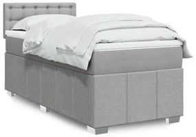 Giroletto A Molle Con Materasso Grigio Chiaro 90x190 Cm Tessuto /