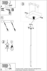 Lampadario a Sospensione MOZAICA 1 G9 Nero/Cromo