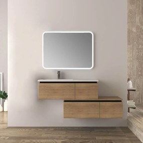 Mobile bagno sospeso rovere 140 cm