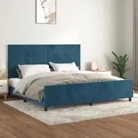 Giroletto con Testiera Blu Scuro 200x200 cm in Velluto cod mxl 57044