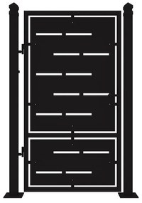 Cancello manuale battente Privacy in ferro, apertura a sinistra, L 104.5, H 180 cm, di colore nero