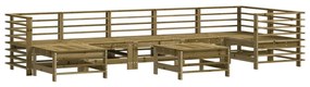 Set divani da giardino 8pz con cuscini legno impregnato di pino