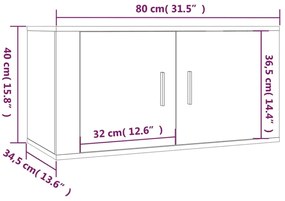 Set Mobili Porta TV 3 pz Nero in Legno Multistrato