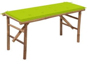 Panca da Giardino Pieghevole con Cuscino 118 cm in Bambù