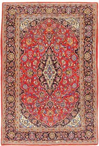 Kashan Tappeto 200 x 140 Rosso (Iran) Annodato A Mano