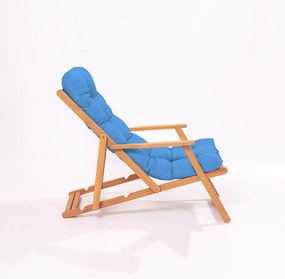 Sdraio da giardino in legno di colore blu-naturale - Floriane Garden