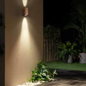Applique Quadrata Bidirezionale IP65 - GU10 Mattone Corten
